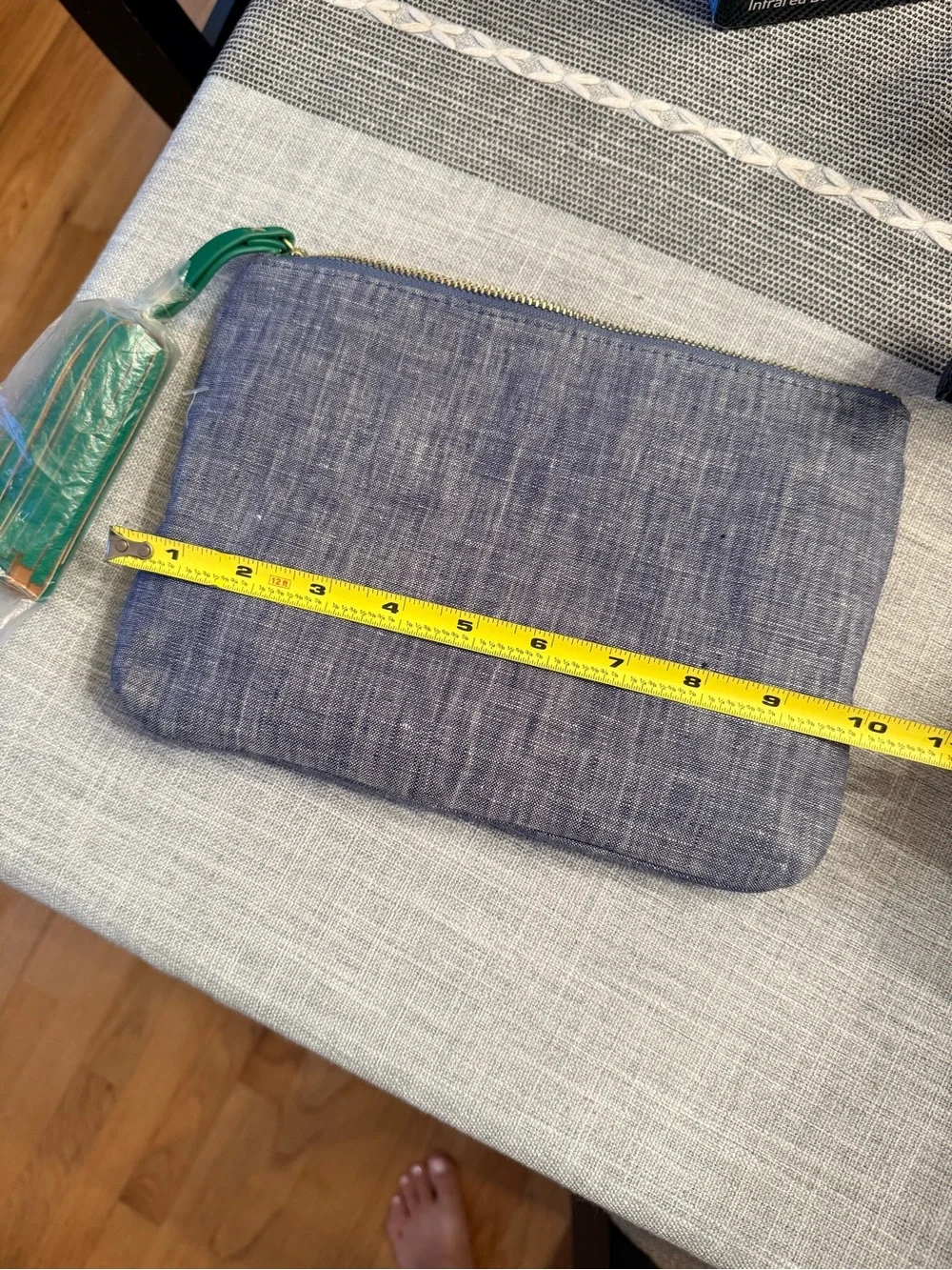 Merona Embroidered Diamond Pattern Wristlet Clutch in Navy & Teal